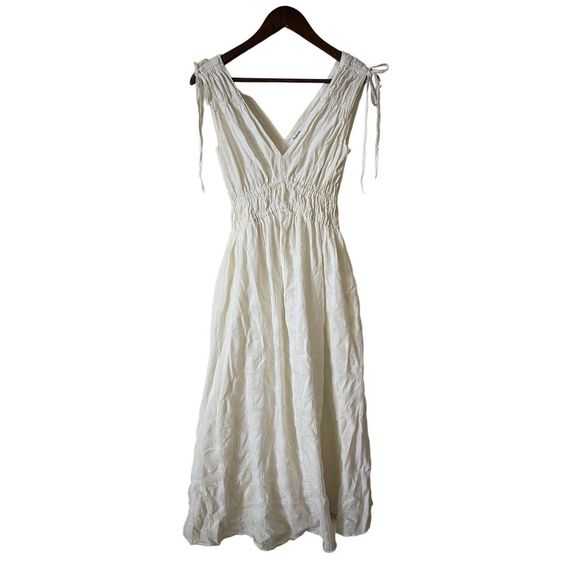 Madewell Dresses & Skirts - Madewell Sophia Smocked Midi Dress in Yellow/White size XS